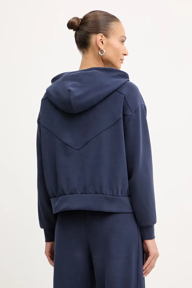 felpa donna colore blu navy con cappuccio 50547813 miniatura 3