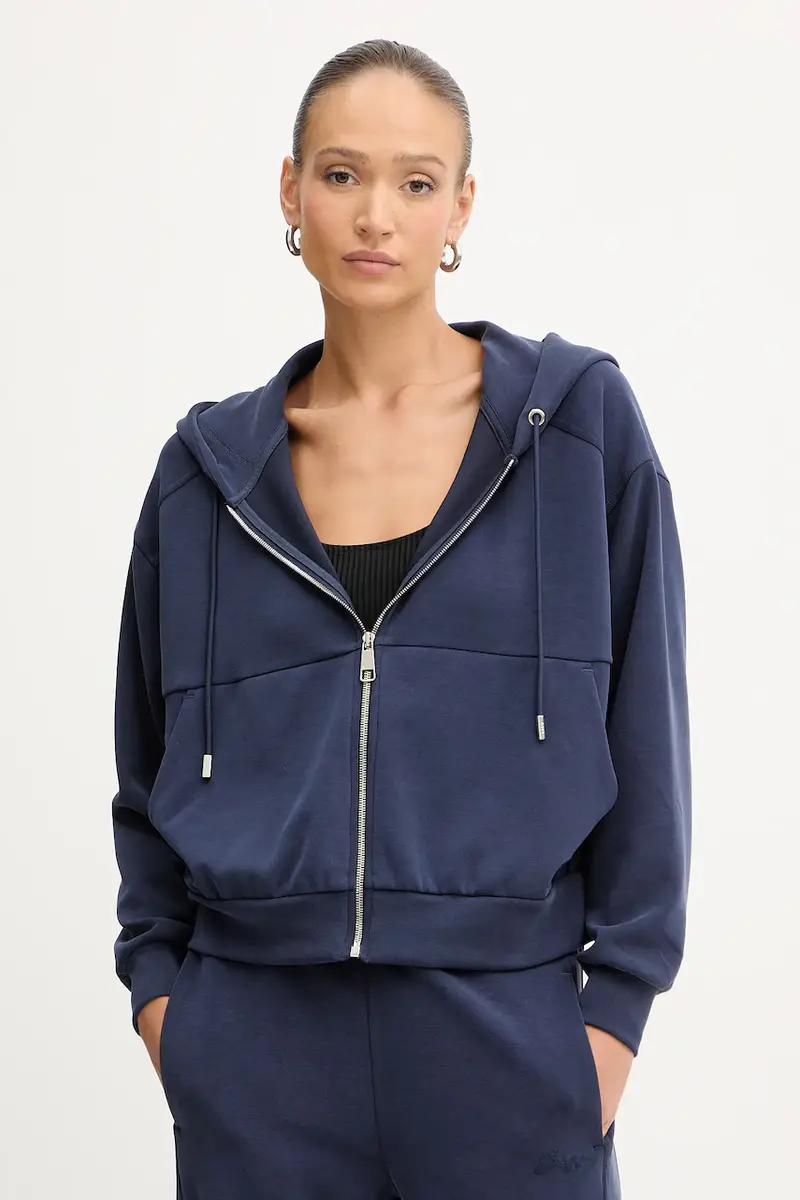 felpa donna colore blu navy con cappuccio 50547813