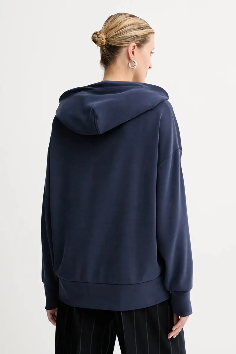 felpa donna colore blu navy con cappuccio 50551451 miniatura 3