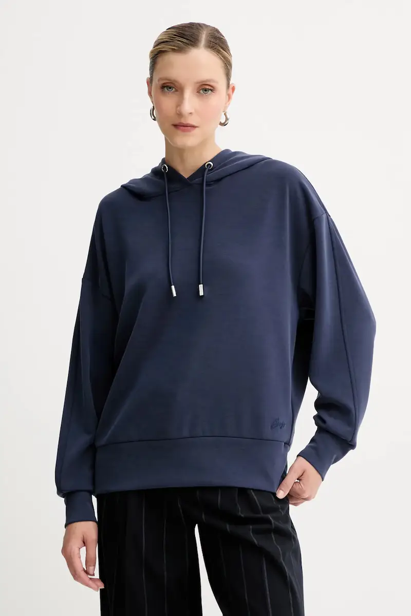 felpa donna colore blu navy con cappuccio 50551451