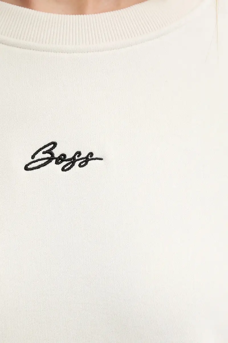 felpa in cotone donna colore beige con applicazione 50547974 miniatura 4