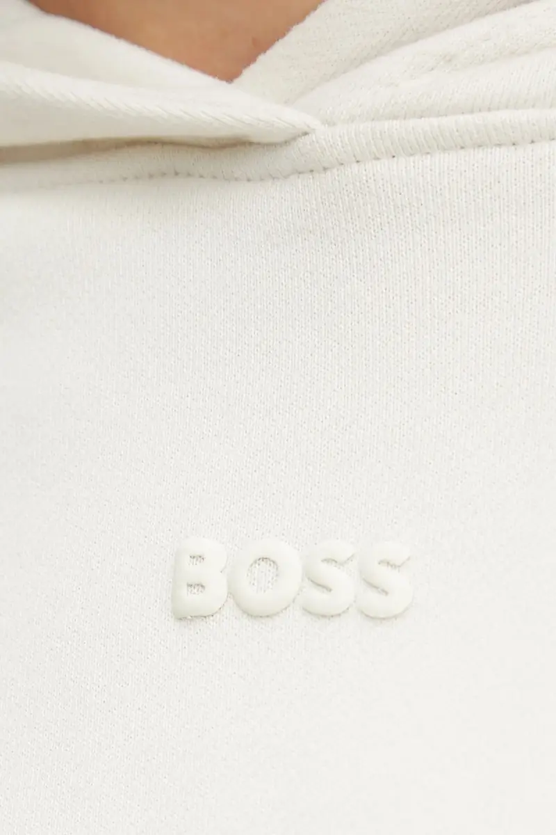 felpa in cotone donna colore bianco con cappuccio con applicazione 50534815 Beige miniatura 5