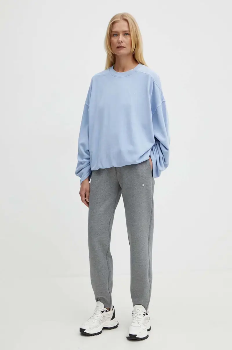 felpa in cotone donna colore blu 50518541 miniatura 2