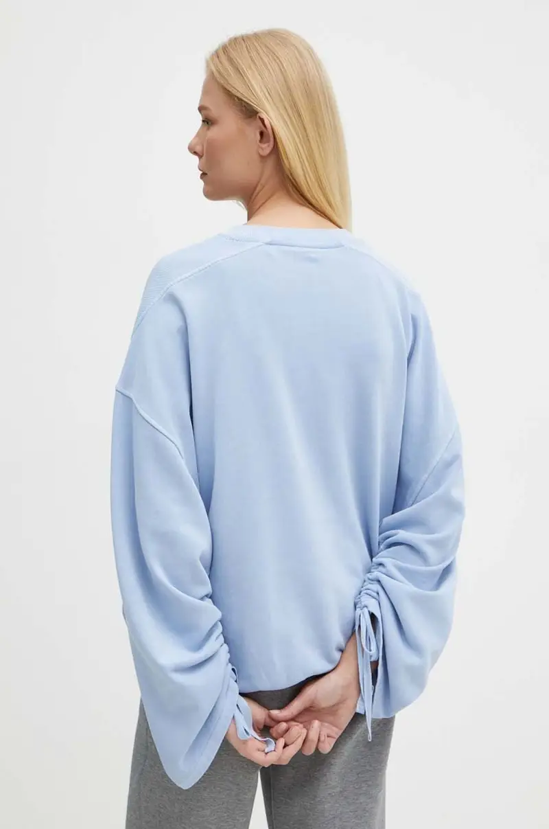 felpa in cotone donna colore blu 50518541 miniatura 3