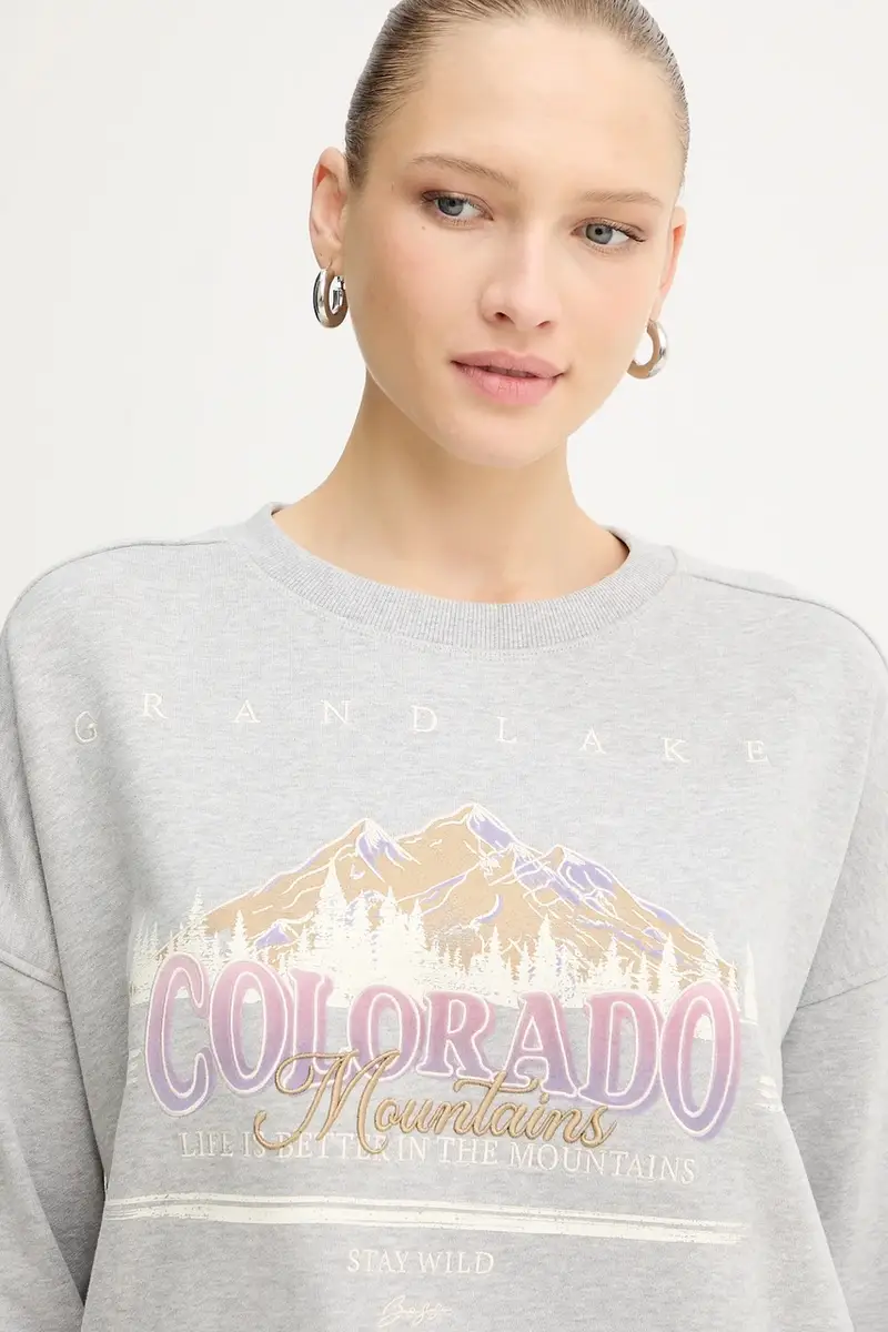 felpa in cotone donna colore grigio 50549186 miniatura 4