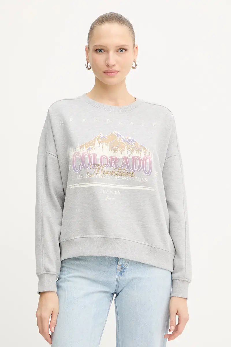 felpa in cotone donna colore grigio 50549186