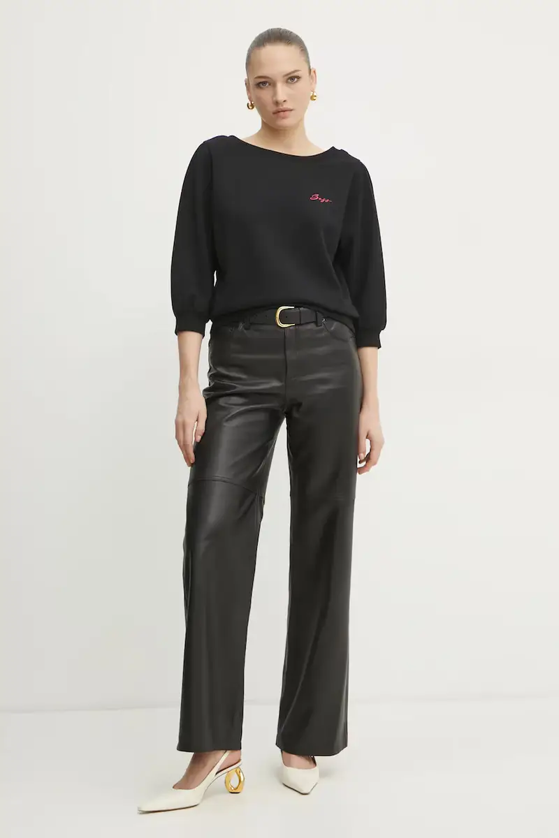 felpa in cotone donna colore nero 50538995 miniatura 2