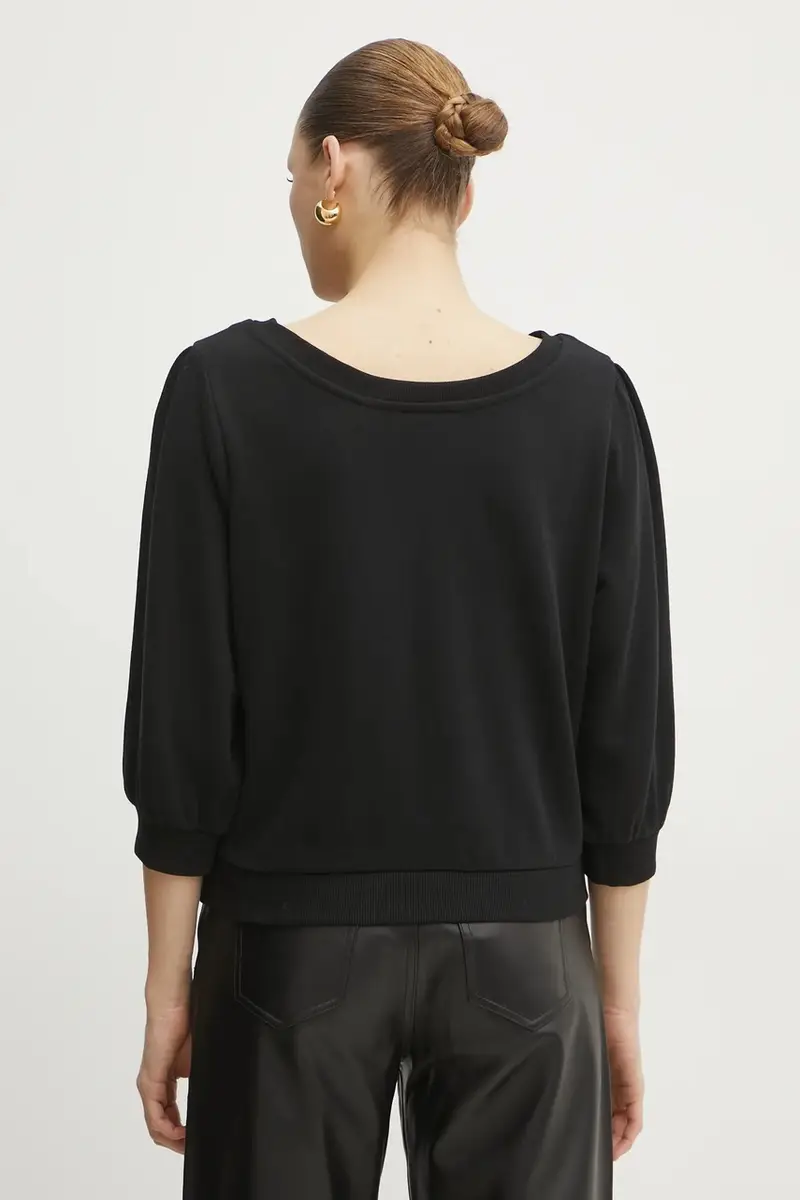 felpa in cotone donna colore nero 50538995 miniatura 3