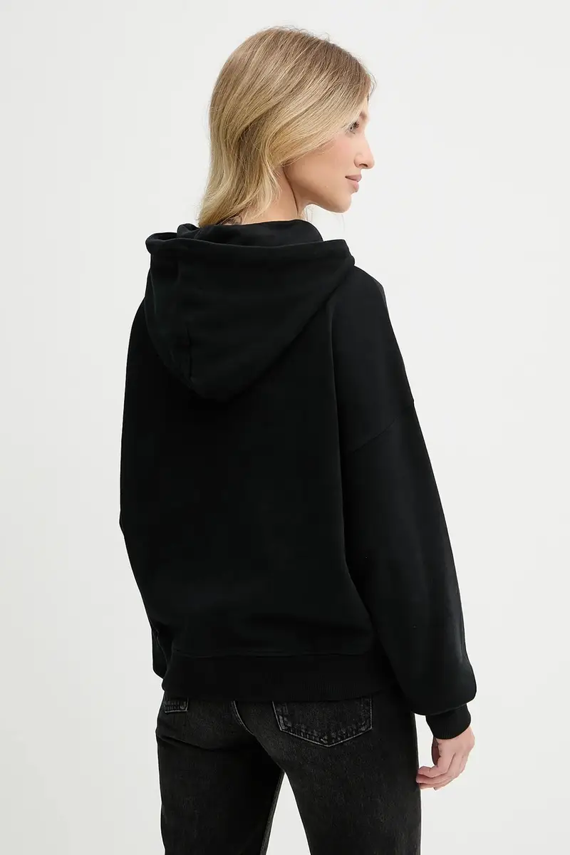 felpa in cotone donna colore nero con cappuccio 50547572 miniatura 2