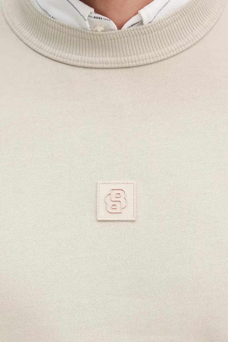 felpa in cotone uomo colore beige 50536779 miniatura 5