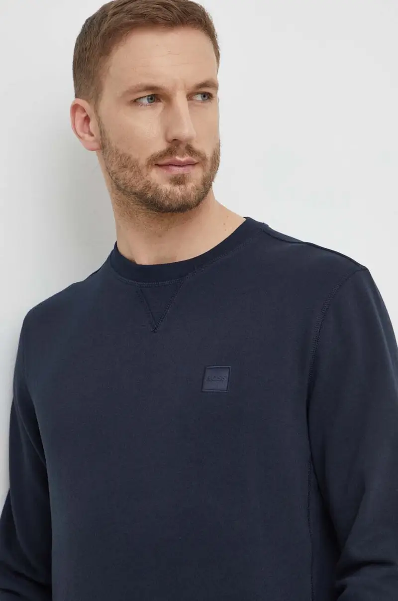 felpa in cotone uomo colore blu navy 50509323 miniatura 4