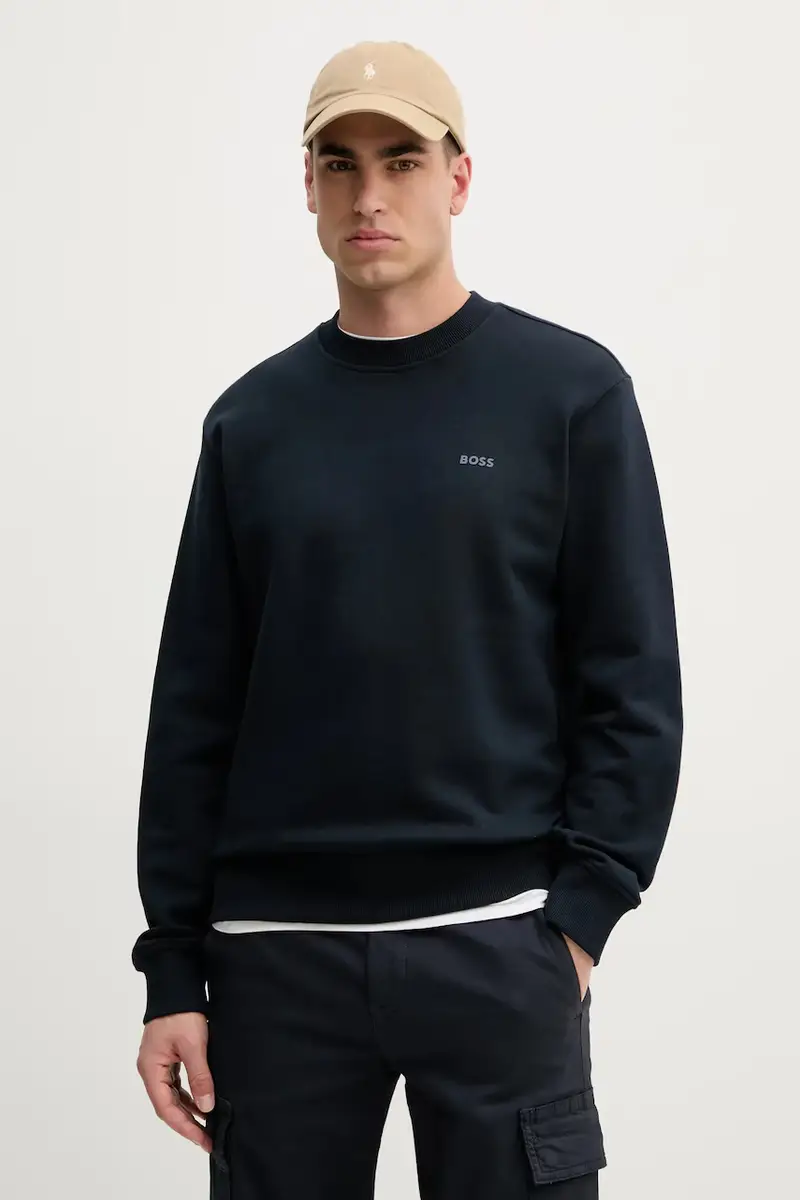 felpa in cotone uomo colore blu navy 50539809