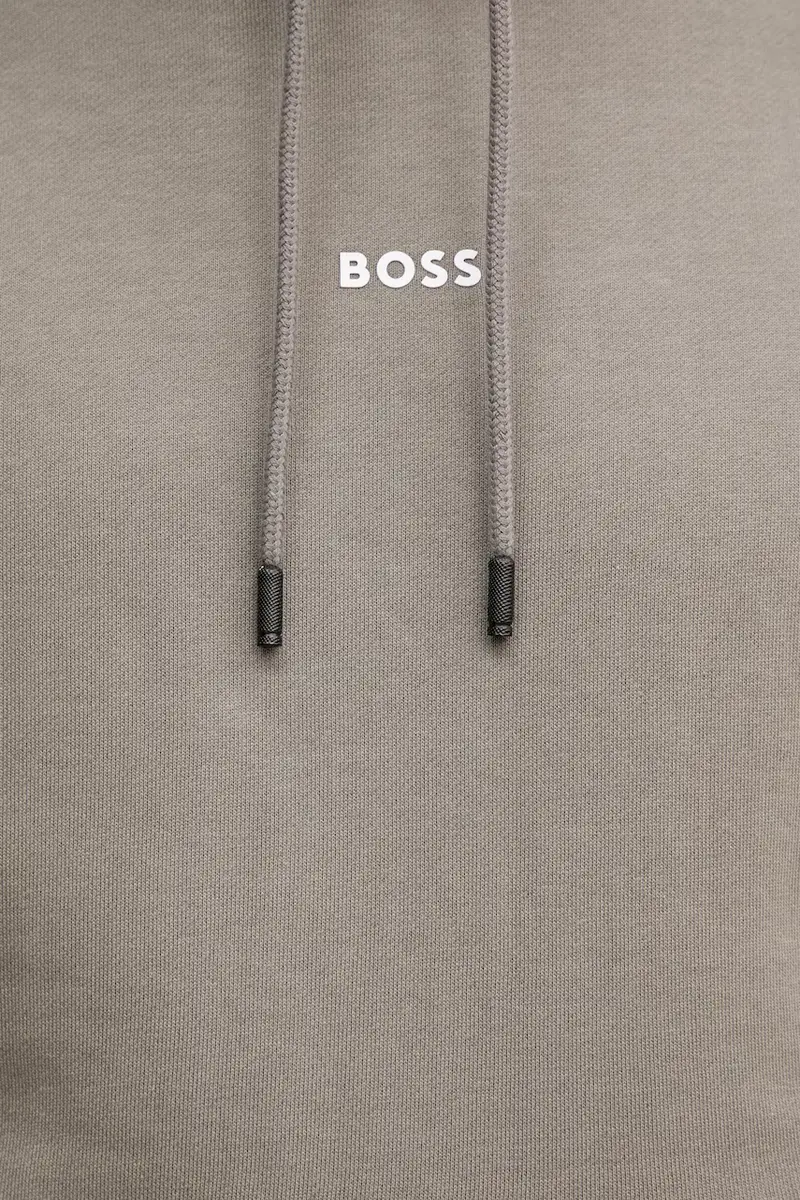 felpa in cotone uomo colore marrone con cappuccio miniatura 5