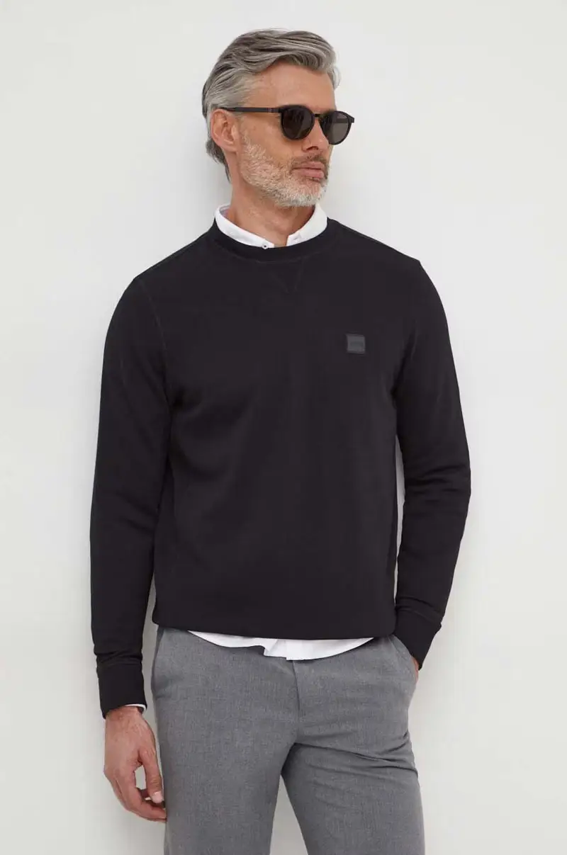 felpa in cotone uomo colore nero 50509323