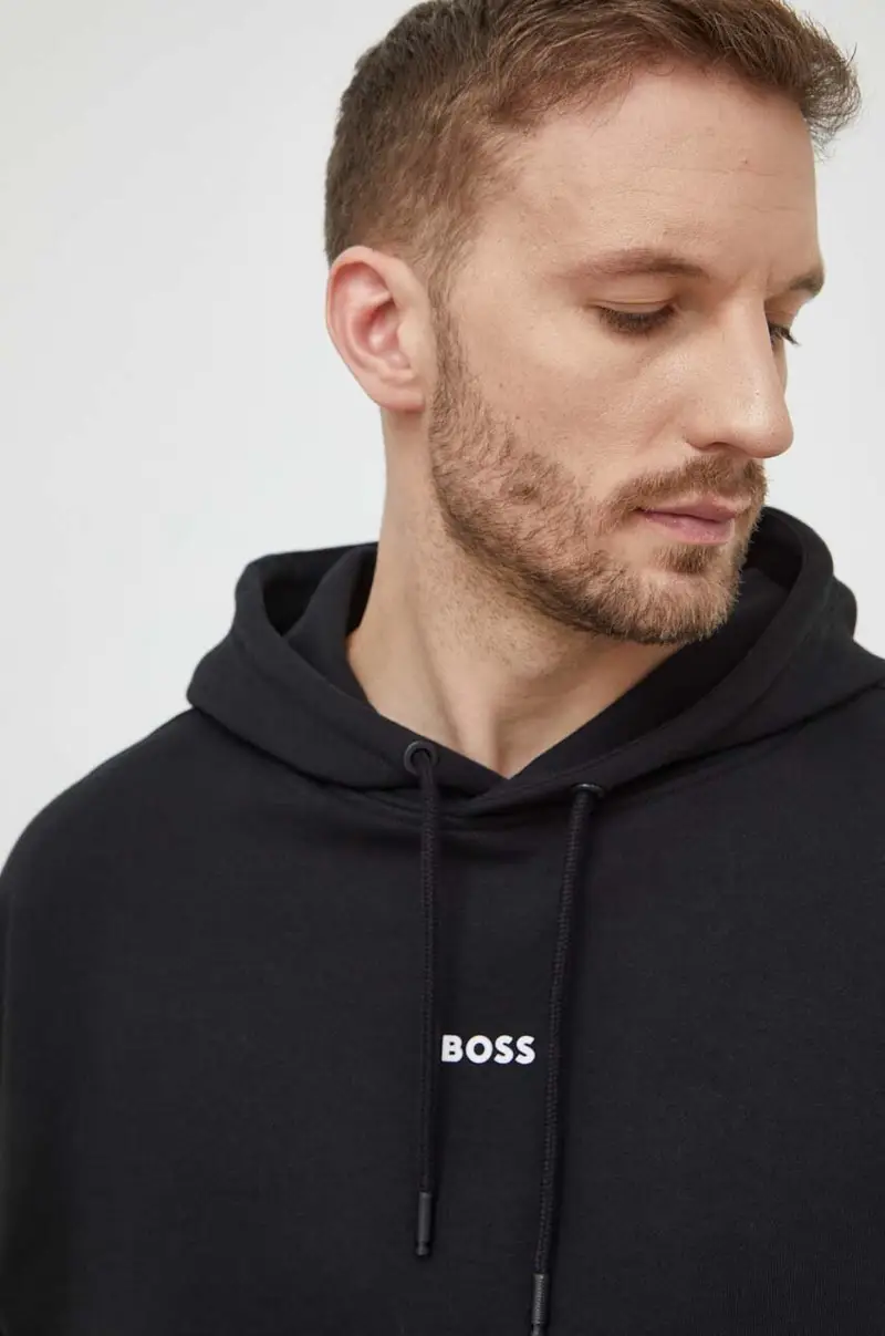 felpa in cotone uomo colore nero con cappuccio miniatura 5