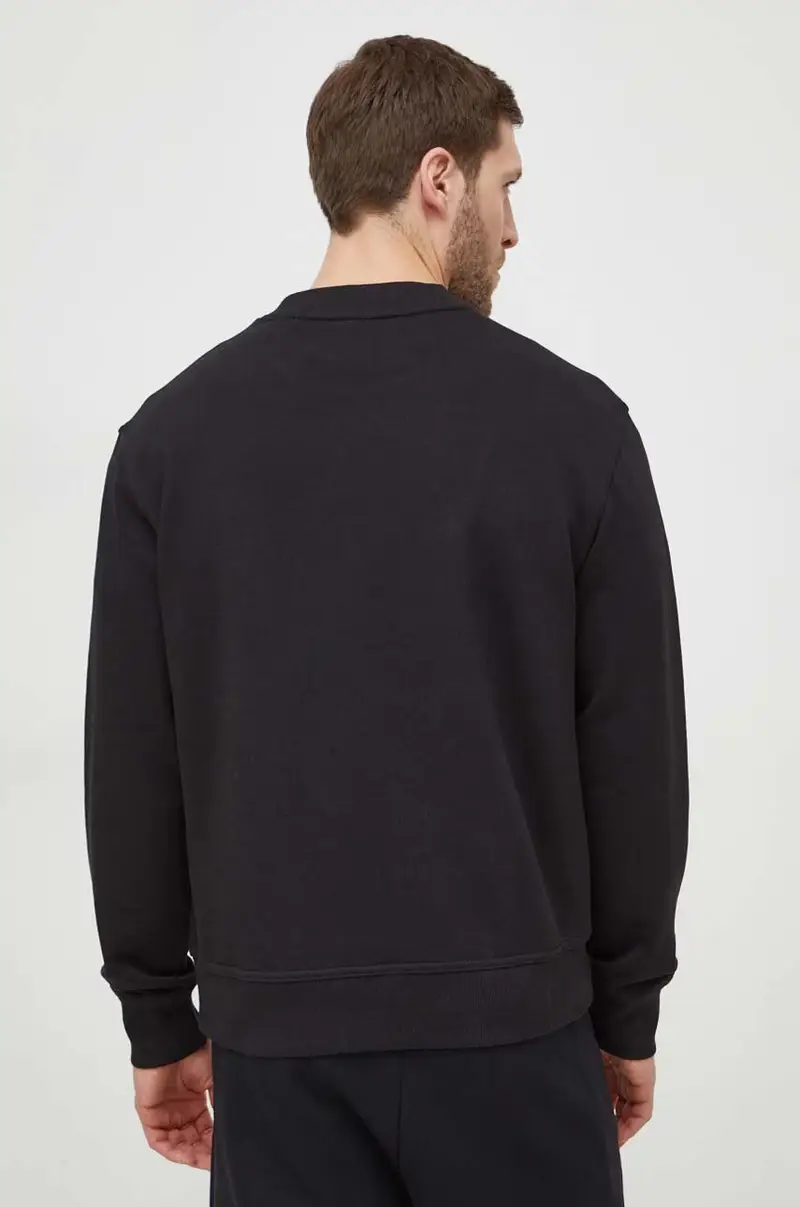 felpa in cotone uomo colore nero con cappuccio miniatura 3