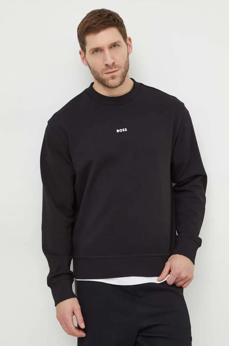 felpa in cotone uomo colore nero con cappuccio