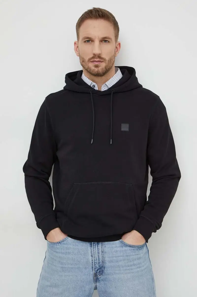 felpa in cotone uomo colore nero con cappuccio 50509314 miniatura 4