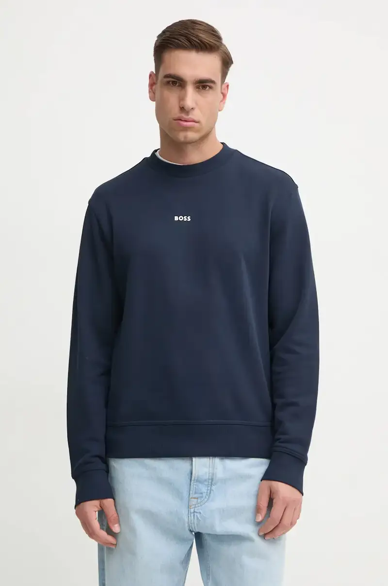 felpa in cotone uomo colore nero con cappuccio 50514541 Blu navy