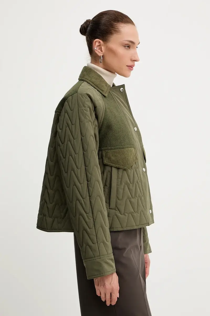 giacca con lana colore verde 50547326 miniatura 3