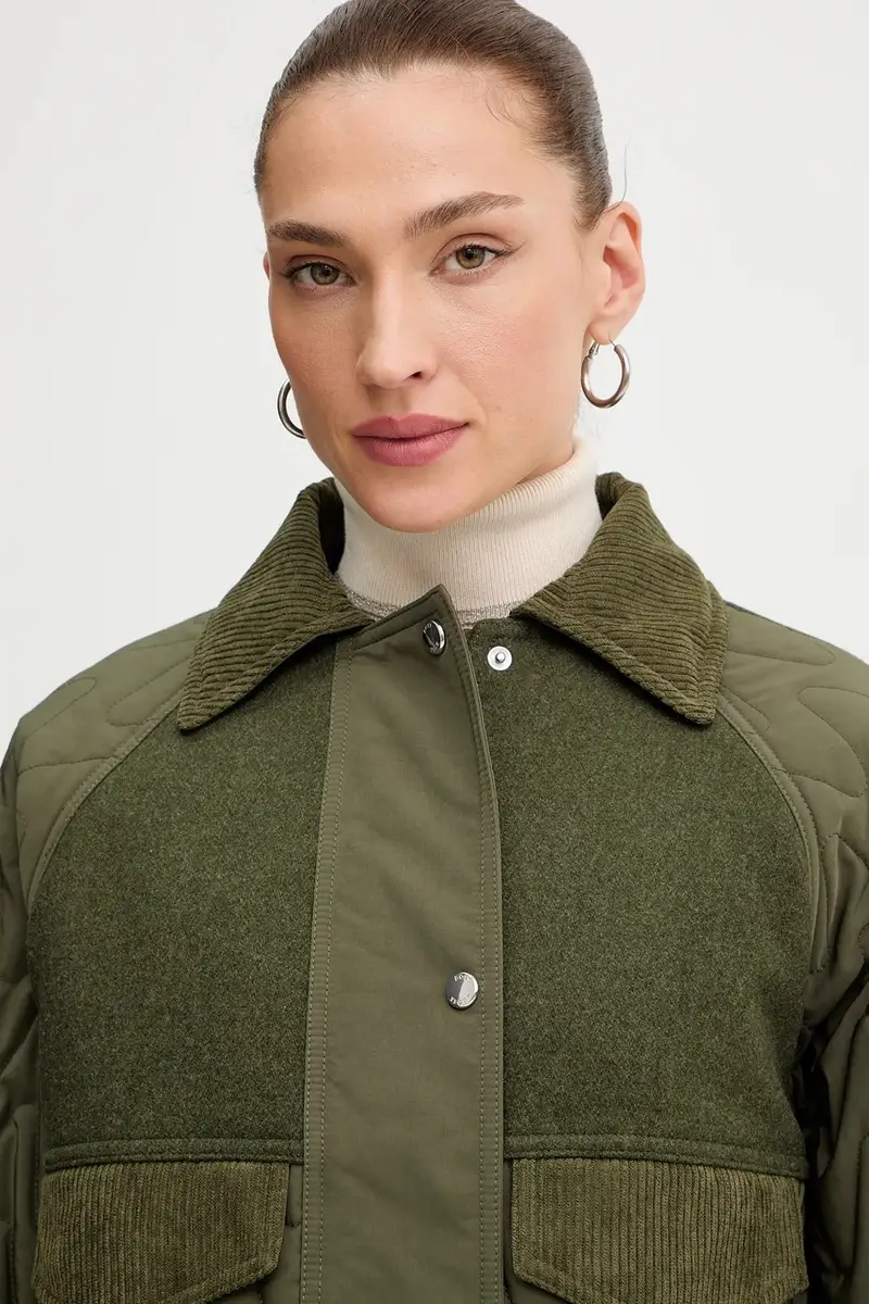 giacca con lana colore verde 50547326 miniatura 5