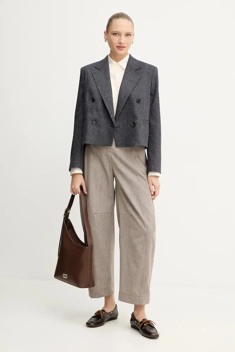 giacca in misto lana colore blu navy 50547682 miniatura 2