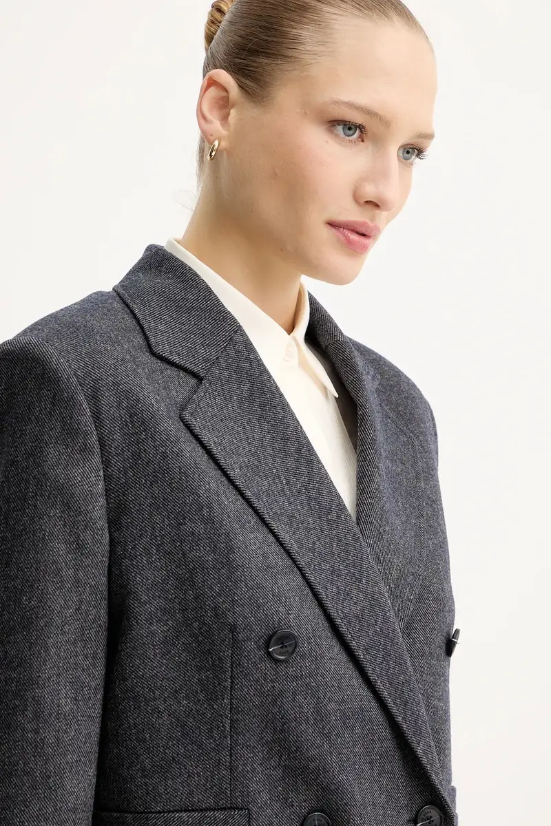 giacca in misto lana colore blu navy 50547682 miniatura 4