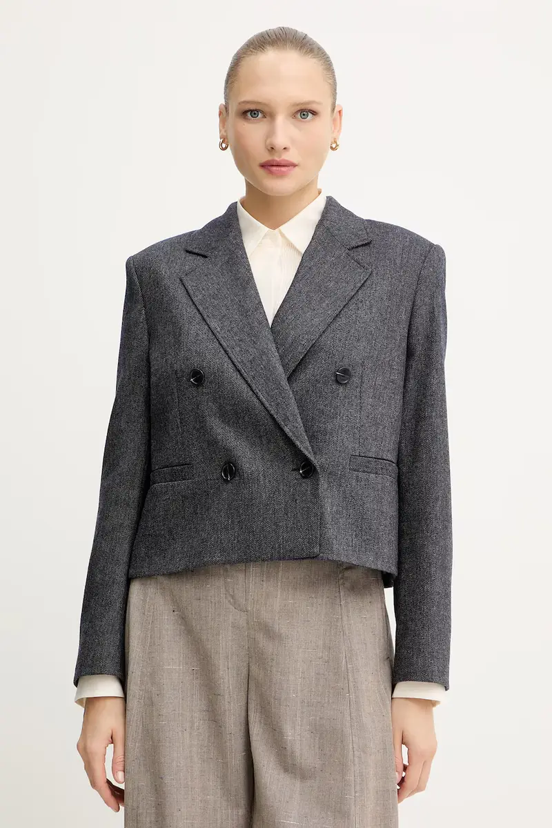 giacca in misto lana colore blu navy 50547682