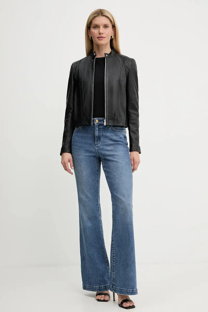 giacca in pelle colore nero 50545625 miniatura 2