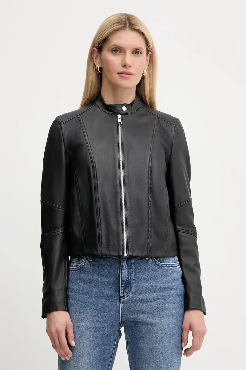 giacca in pelle colore nero 50545625