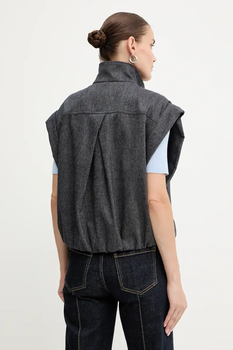 gilet con lana colore blu navy 50547683 miniatura 3