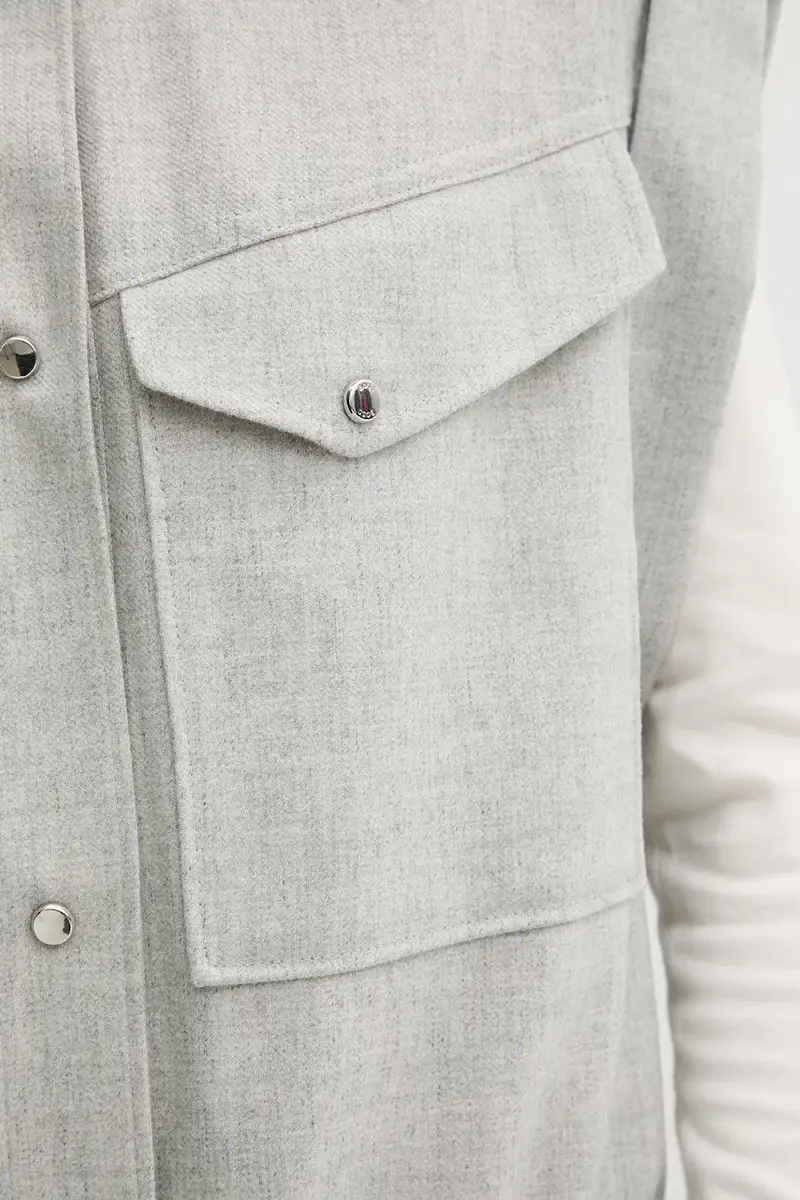 gilet con lana colore grigio 50547683 miniatura 5