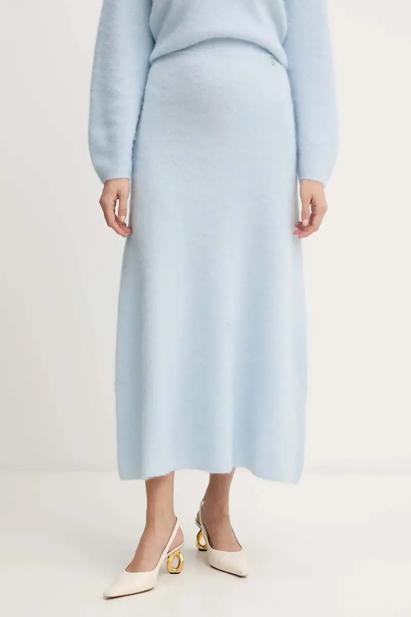 gonna con aggiunta di lana colore blu 50548955