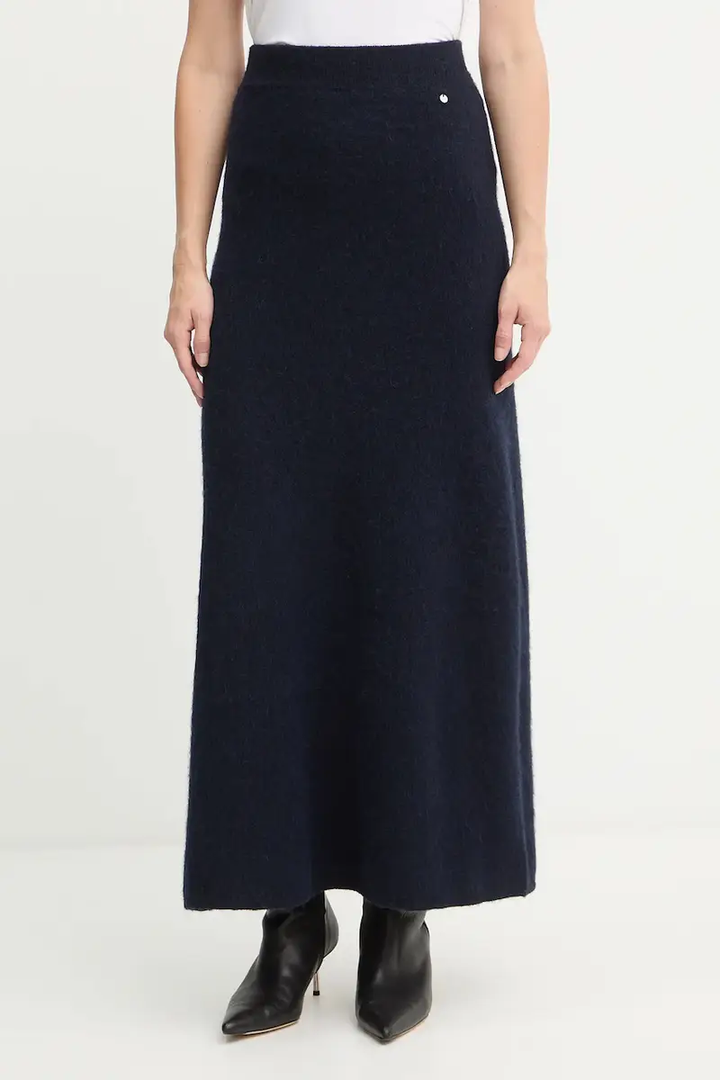 gonna con aggiunta di lana colore blu navy 50548955