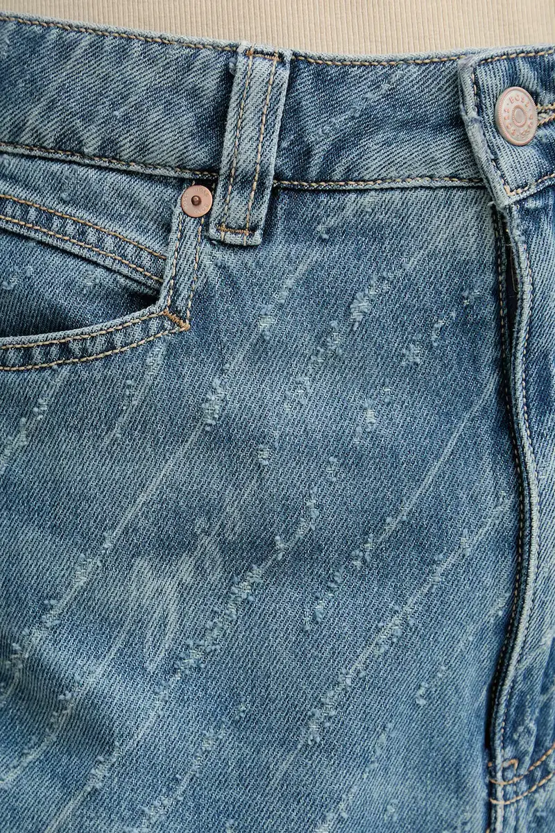 gonna di jeans colore blu 50542445 miniatura 4