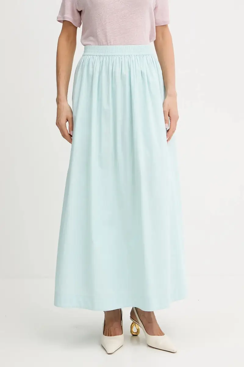 gonna in cotone colore turchese 50543982