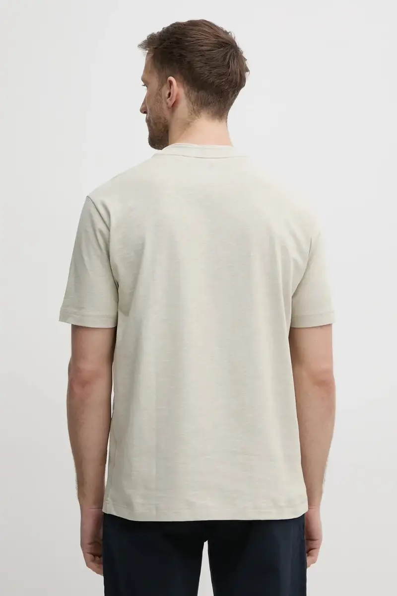maglietta con aggiunta di lino uomo colore beige 50536729 miniatura 3