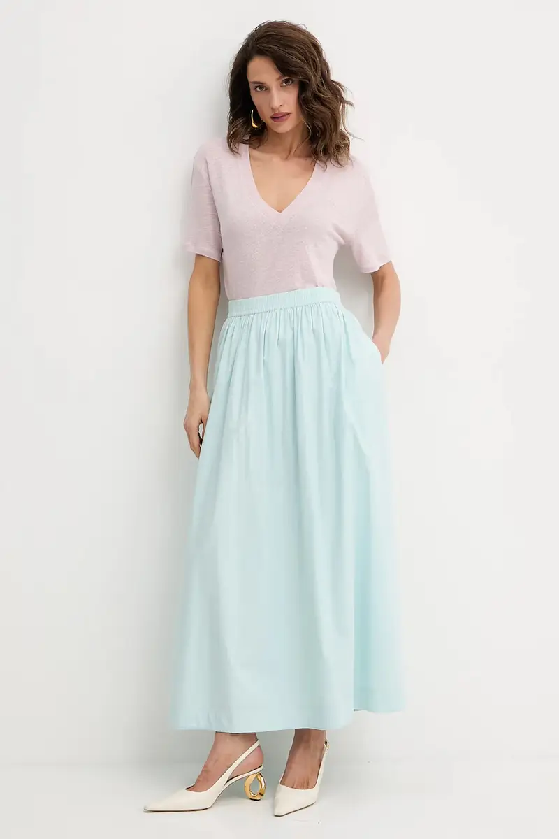 maglietta in lino donna colore beige 50538645 Rosa miniatura 2