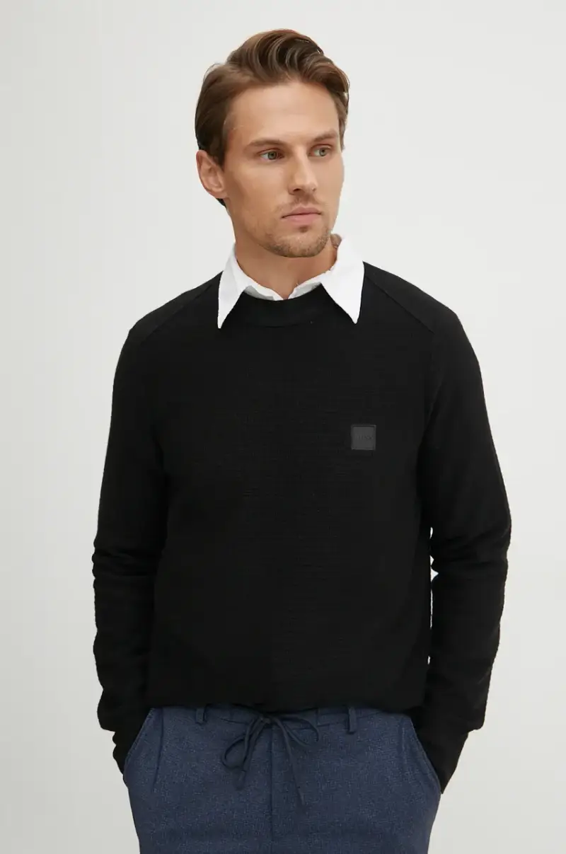 maglione con aggiunta di cachemire colore nero 50527584