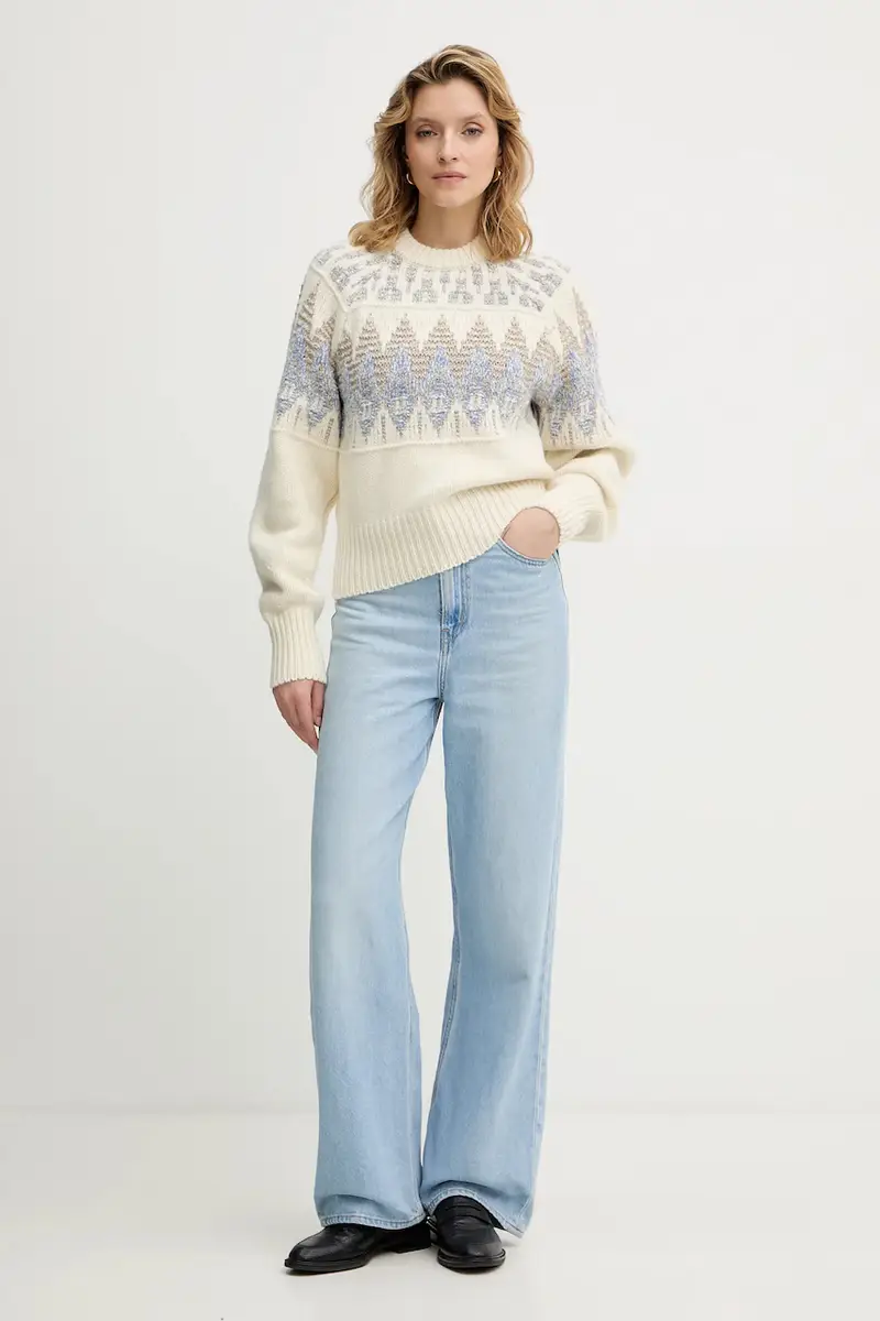 maglione con lana C_Farombo Beige miniatura 2