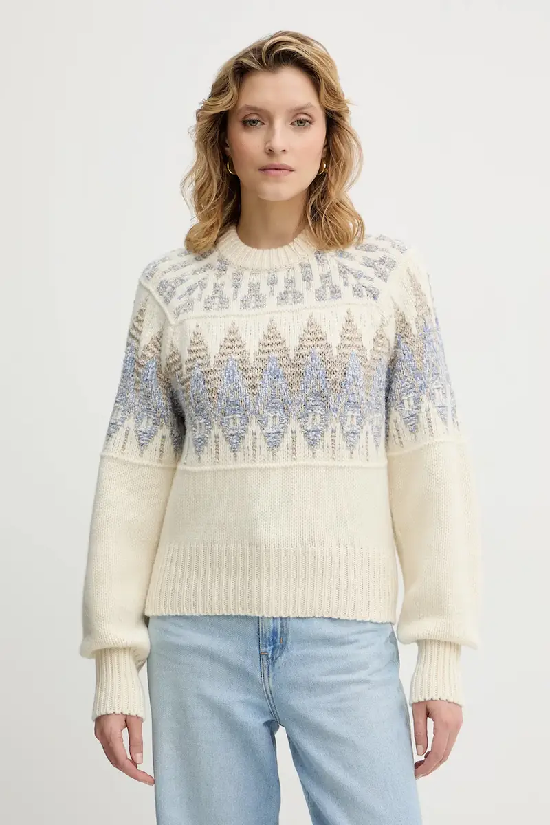 maglione con lana C_Farombo Beige