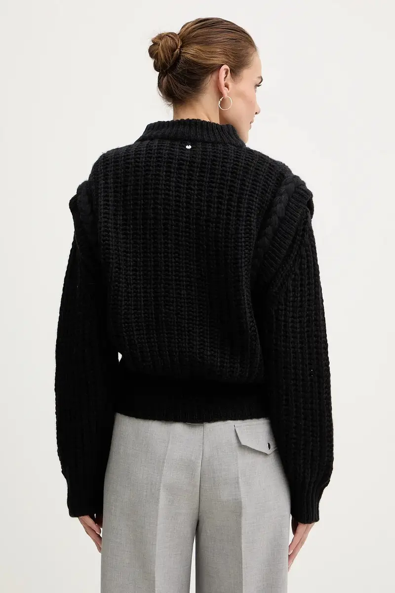 maglione con lana C_Fasta Nero miniatura 3