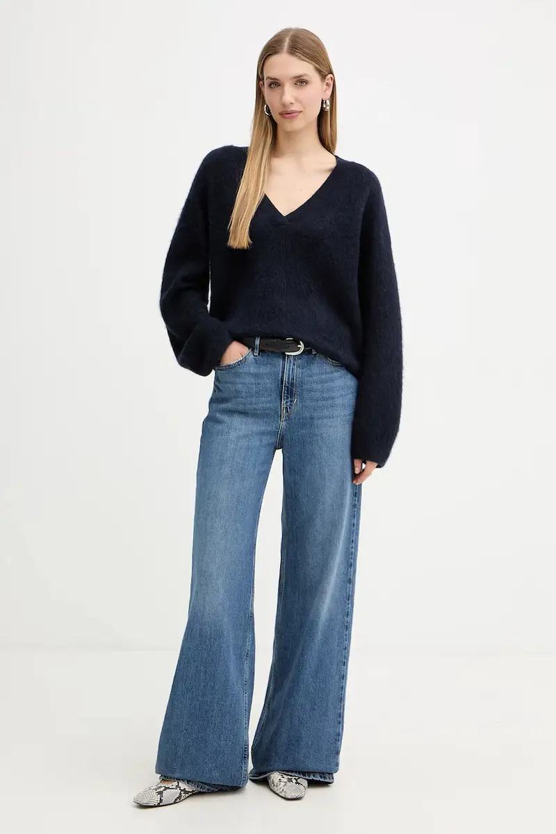 maglione con lana C_Fiti colore blu navy 50549185 miniatura 2