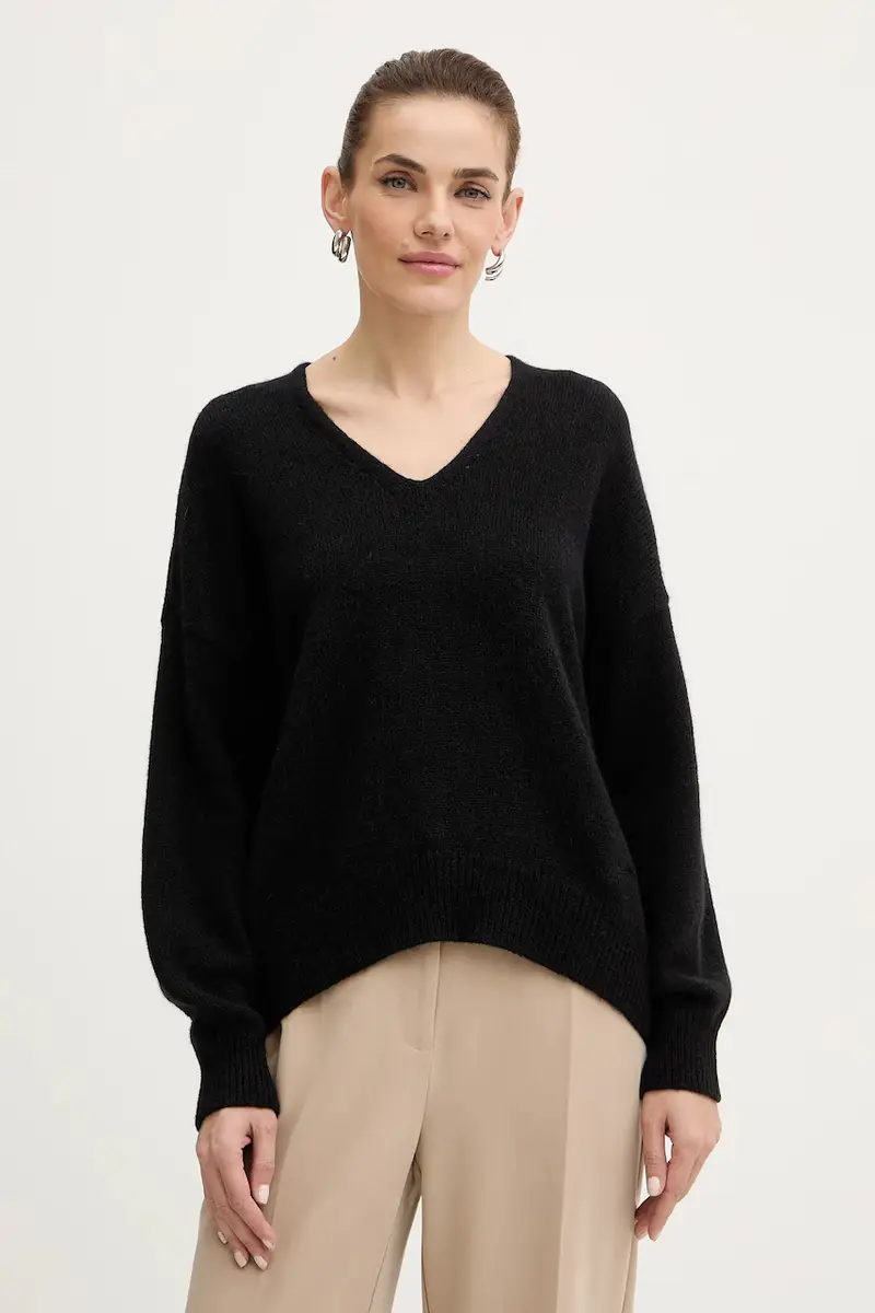 maglione con lana C Fondyssa Nero