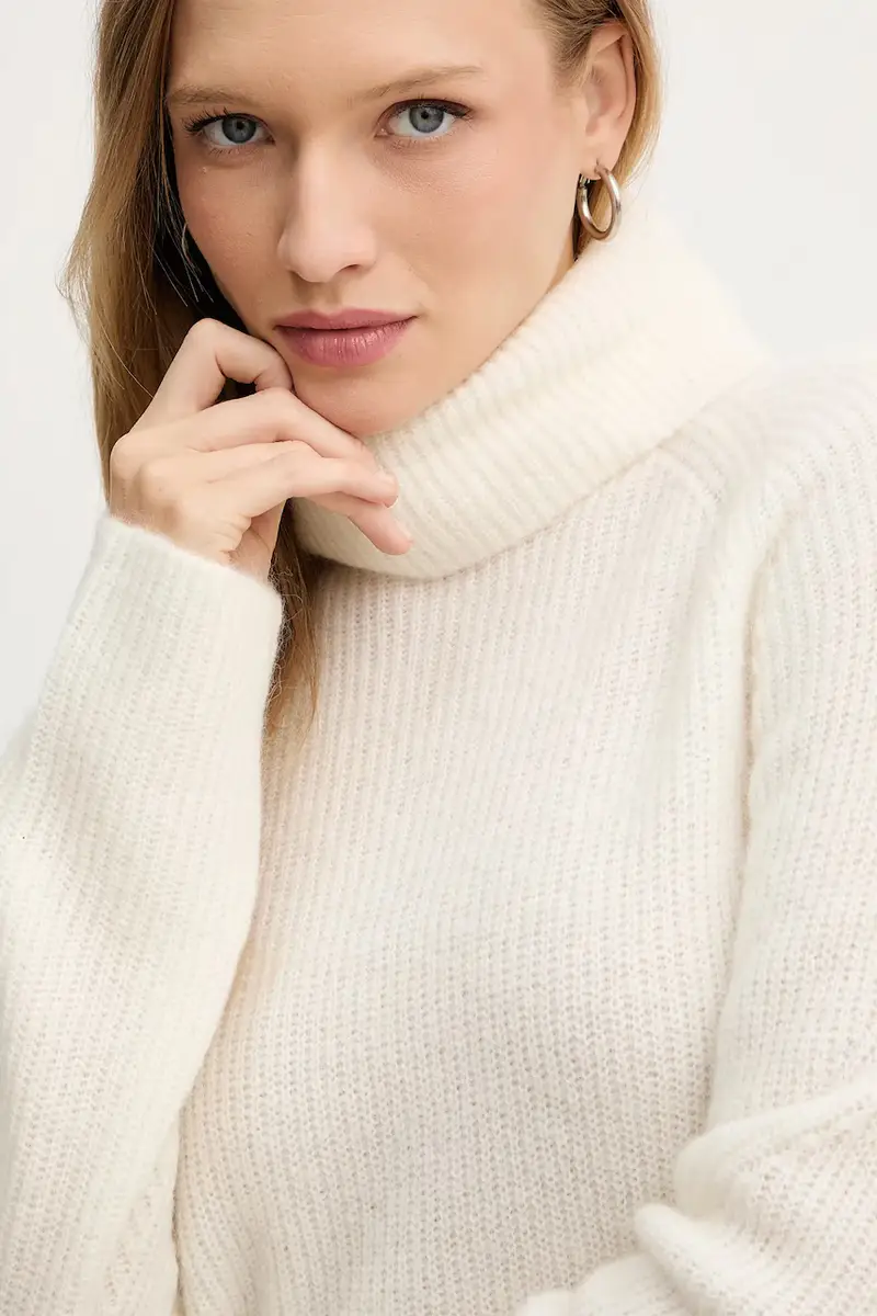 maglione con lana colore beige 50548937 miniatura 4