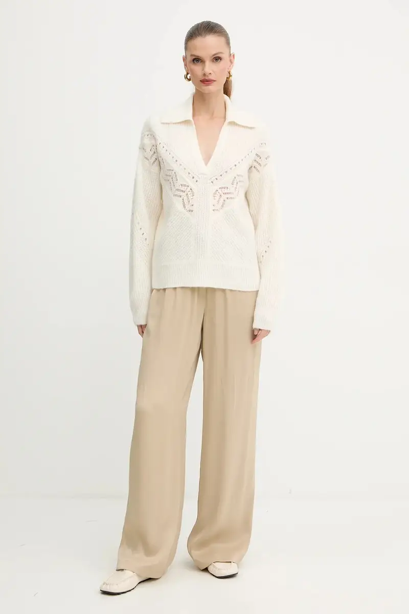 maglione con lana colore beige 50548948 miniatura 2