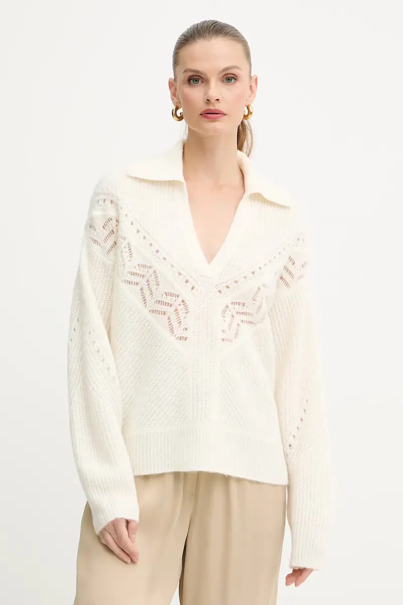 maglione con lana colore beige 50548948