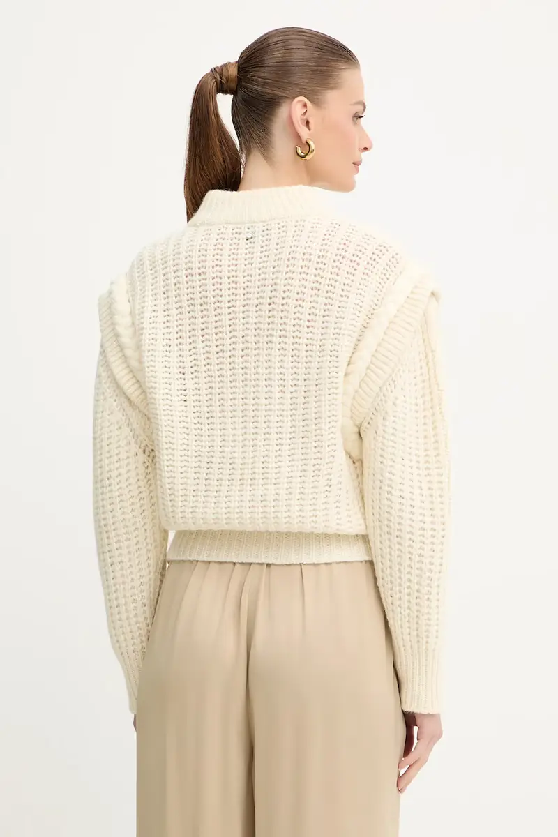 maglione con lana colore beige 50548951 miniatura 3