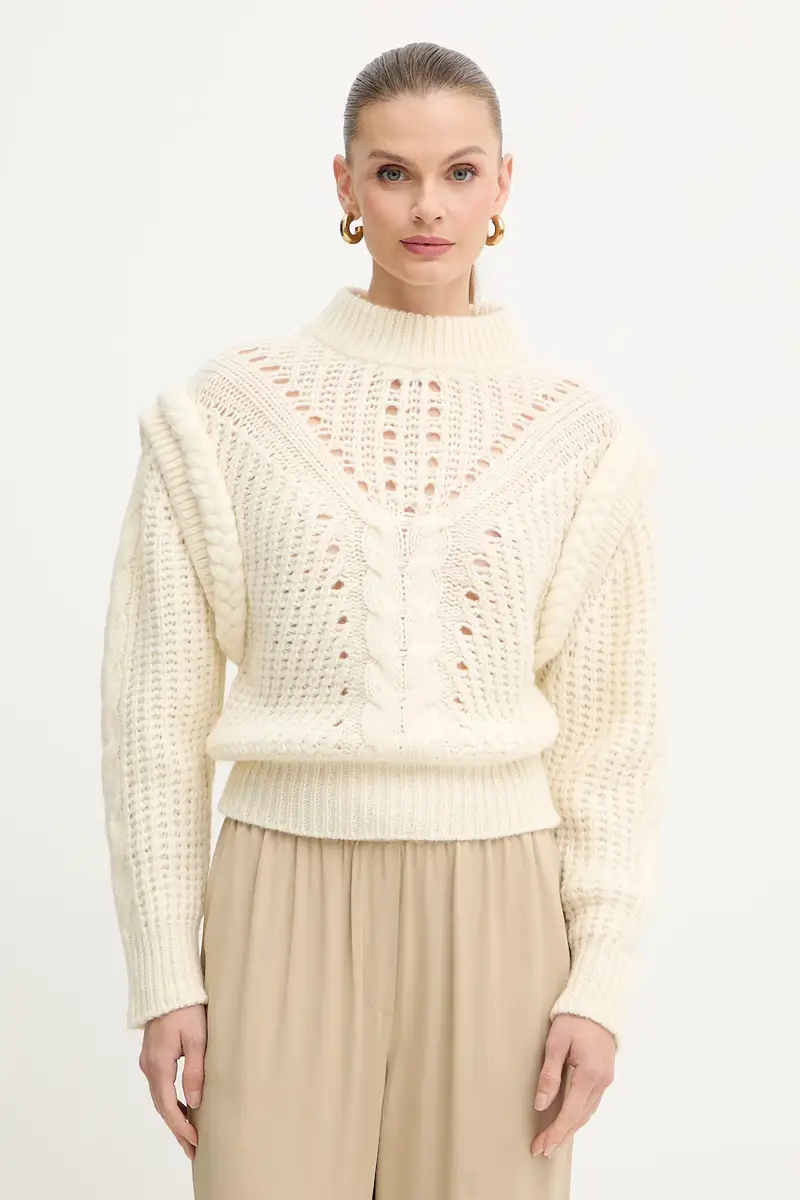 maglione con lana colore beige 50548951