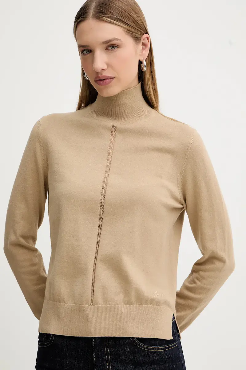 maglione con lana colore beige 50551356 miniatura 4